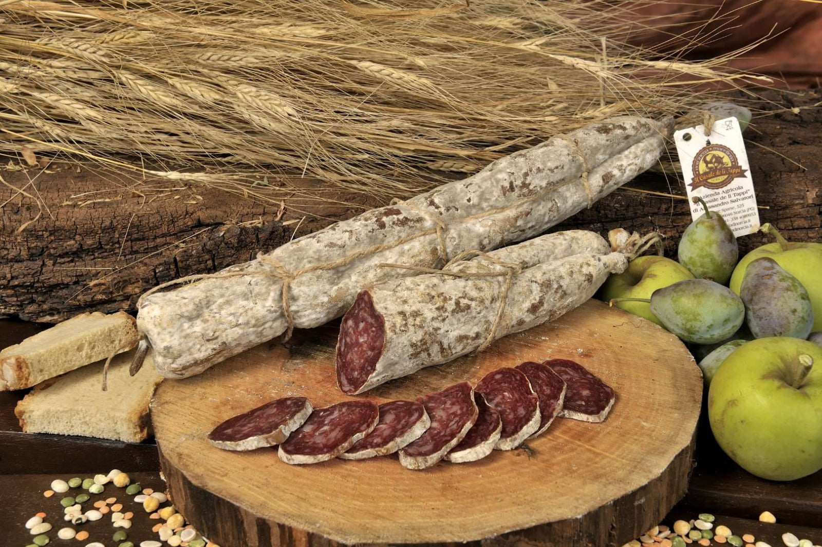 Salame Nursino stagionato di suino rosa - 1 pz 350 g. circa